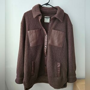 Abercrombie & Fitch Women's Chocolate Brown Sherpa Coat